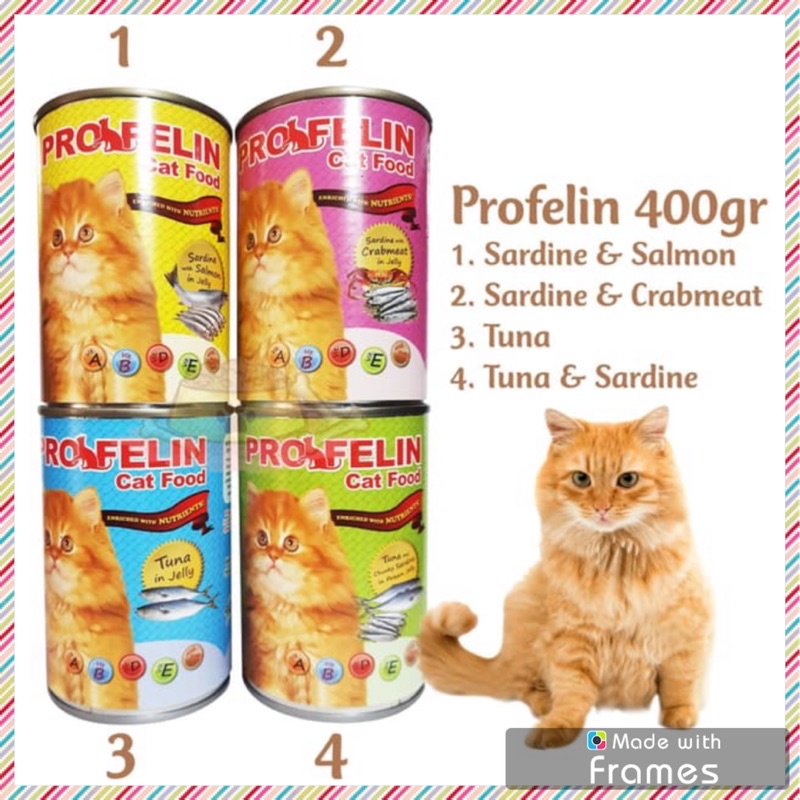 PROFELIN KALENG TUNA & MACKEREL MAKANAN KUCING (WETFOOD) 400gr MAKANAN BASAH