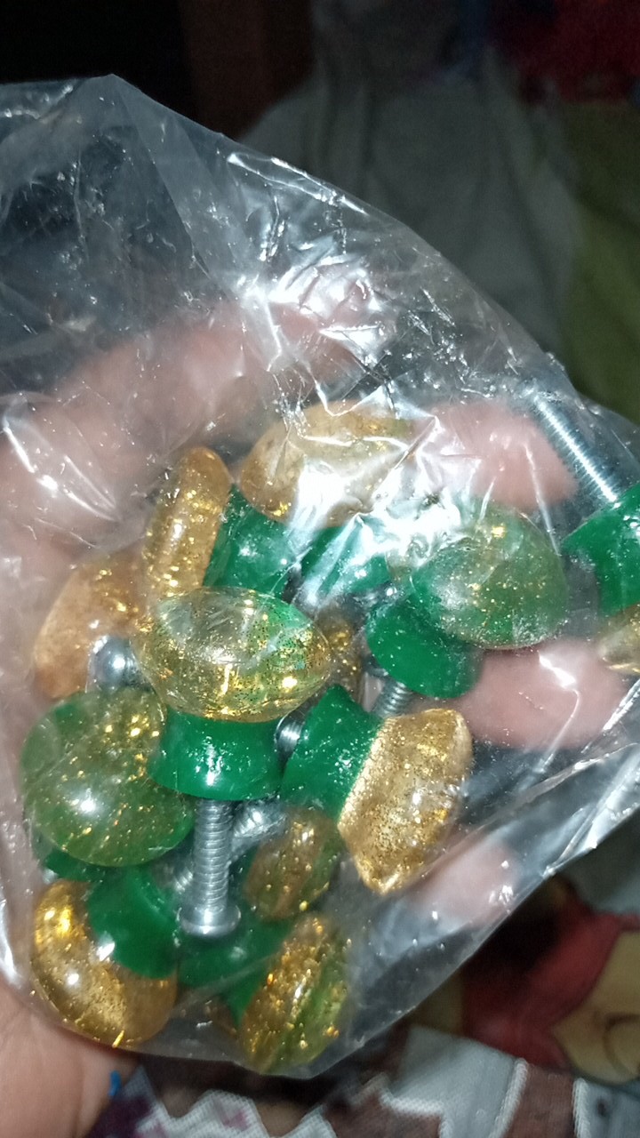 Knob Knop Warna Pelangi Bintik Emas 2.5 Cm Asli (handle Laci, Lemari, Pintu)