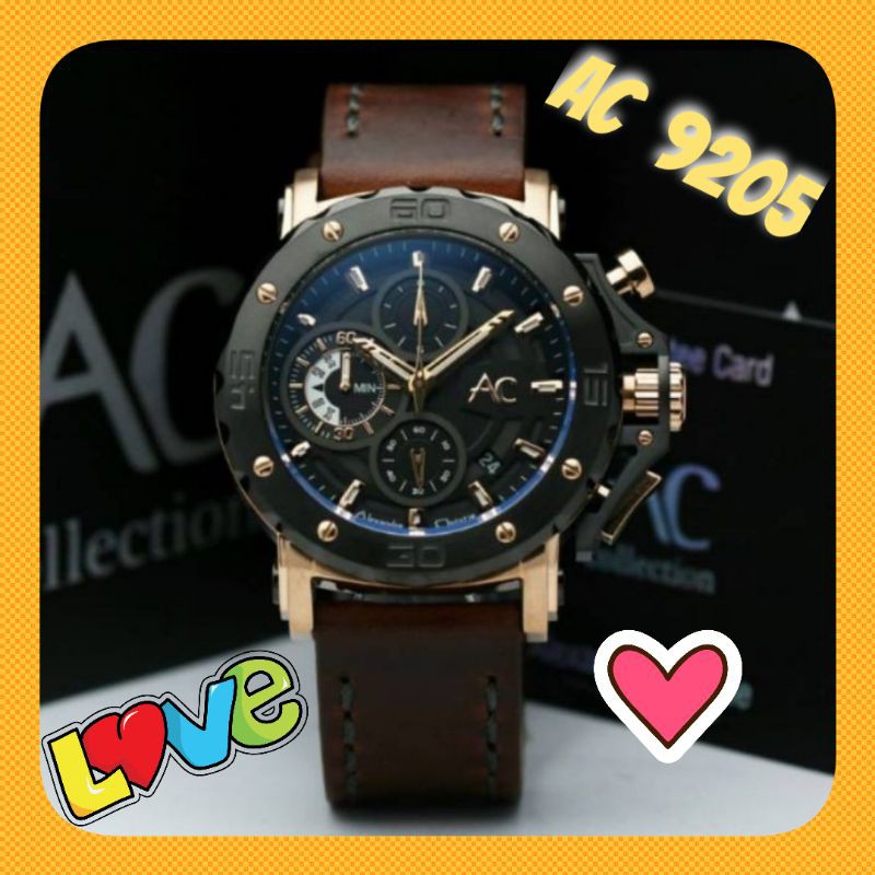 Alexandre Christie AC 9205 RoseGold Black MAN KULIT
