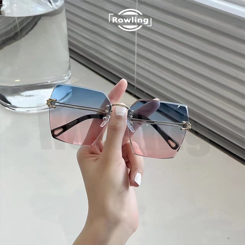 Rowling(ka-190)Kacamata  Hitam Terbaru Wanita No Frame Titanium  Style Kacamata Fashion Murah/Kacamata Sunglasses Import Wanita Kacamata Fashion