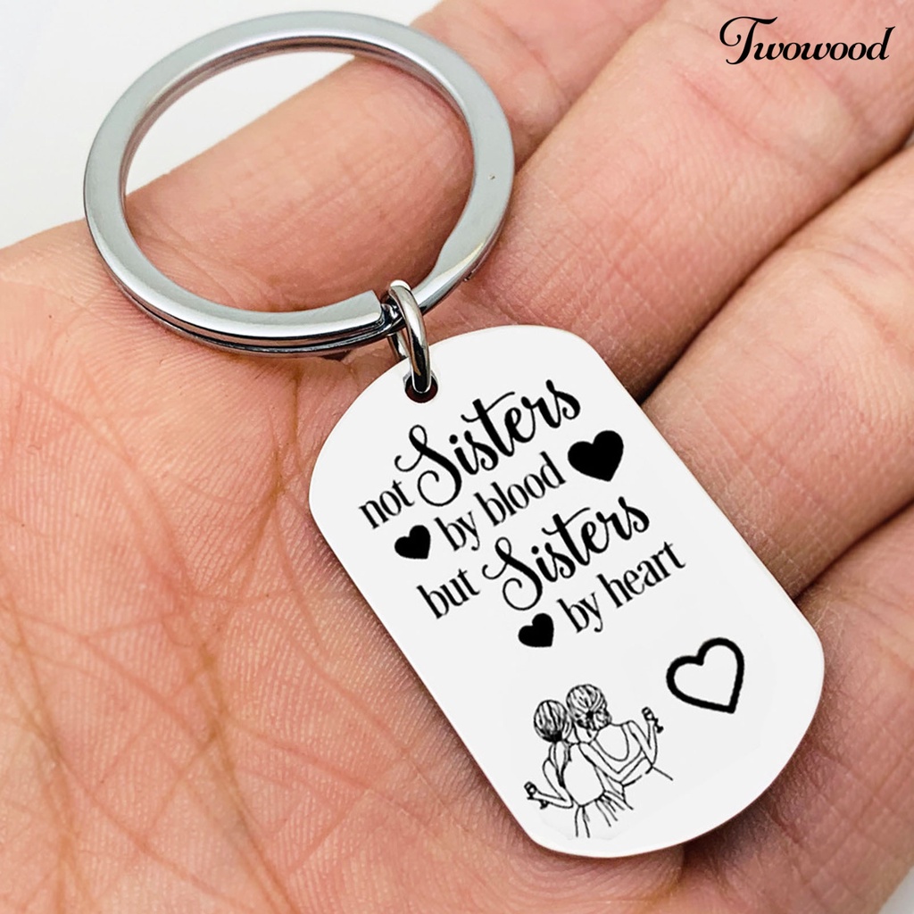 Twowood Key Chain Minimalist Corrosion-resistant Print Eco-friendly Best Friend Keyring for Girl