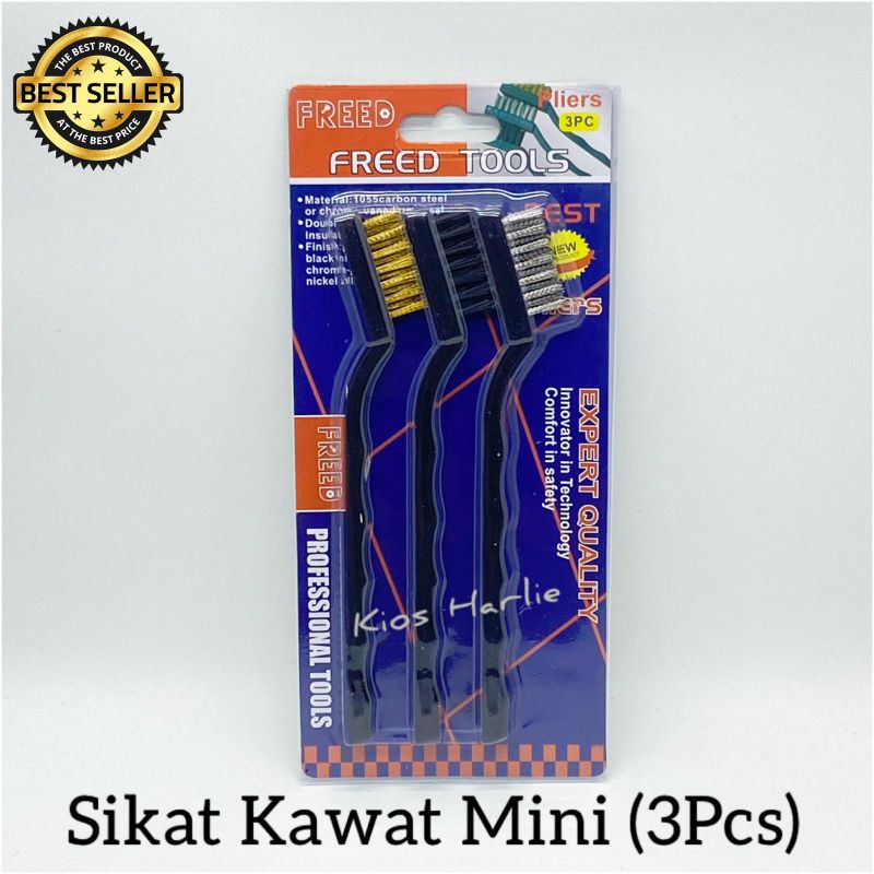 sikat kawat mini, sikat mini 3set, sikat stainless kuningan