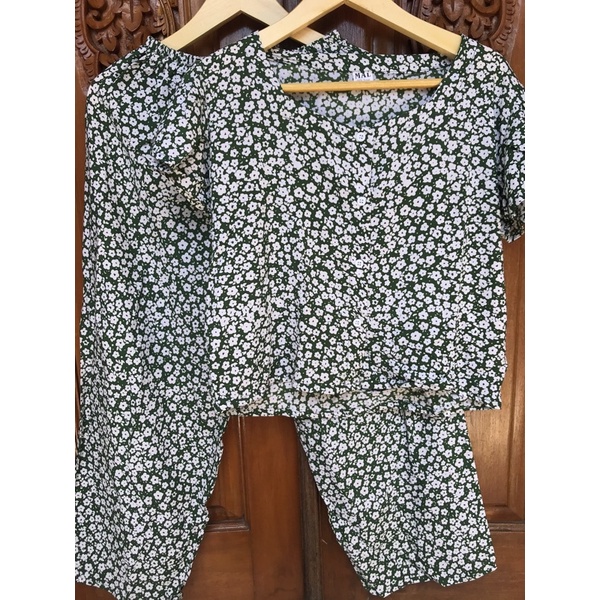 TERMURAH DI SHOPEE! SET CACA BUSUI-Mini flower ijo