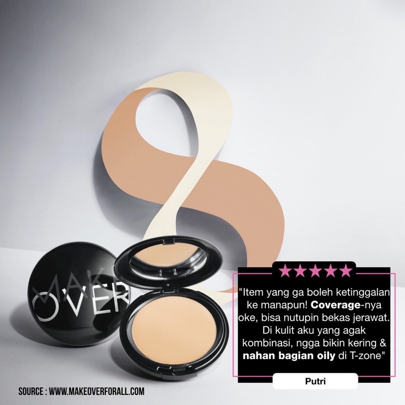 MAKE OVER Perfect Cover Two Way Cake - Bedak padat high coverage flawless ringan make up tahan lama non-comedogenic