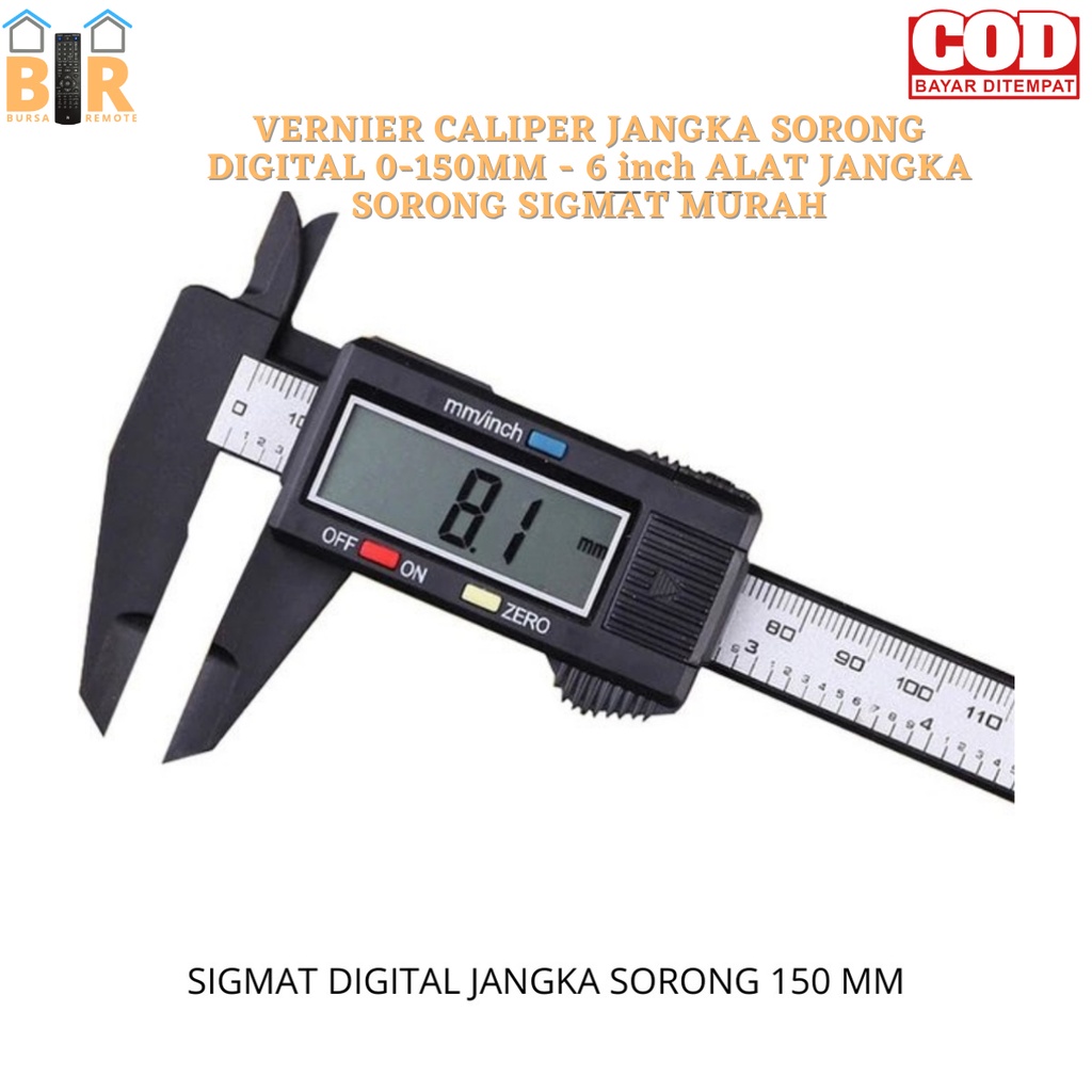 Digital Caliper Meter Jangka No Digital 0-150MM Jangka Caliper Sorong Sigmat Digital LCD Screen