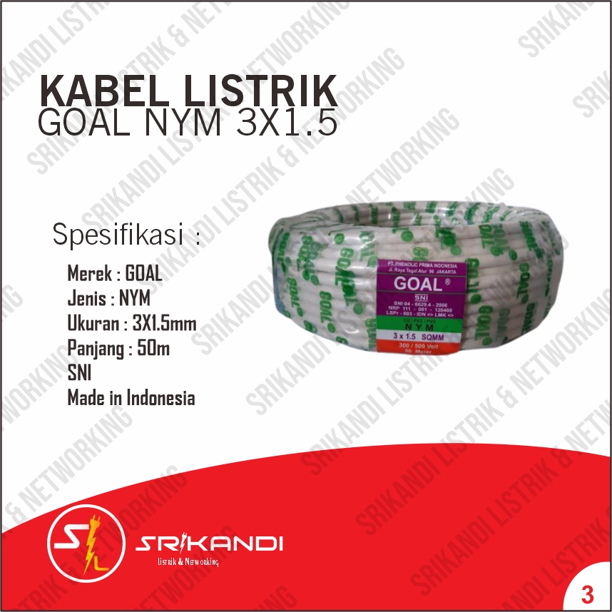 KABEL LISTRIK GOAL NYM 3X1.5