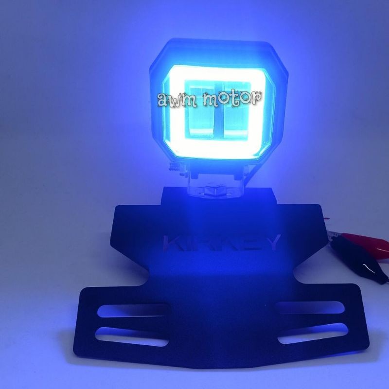 (Paket) Lampu LED Depan Daymaker Mini Kotak + Breket  RX-KING