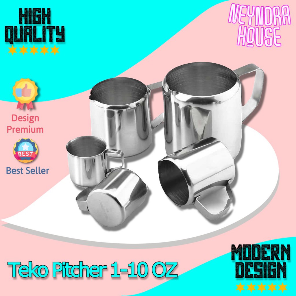 Neyn Gelas Kopi Espresso Latte Art Bahan Stainless Steel Kapasitas 1-10 Oz