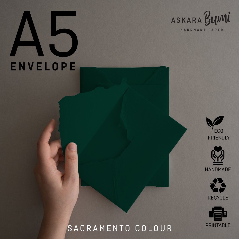 

Amplop Envelope kertas Daur Ulang // Handmade // Ramah Lingkungan // Eco Friendly // A5 // Scramento