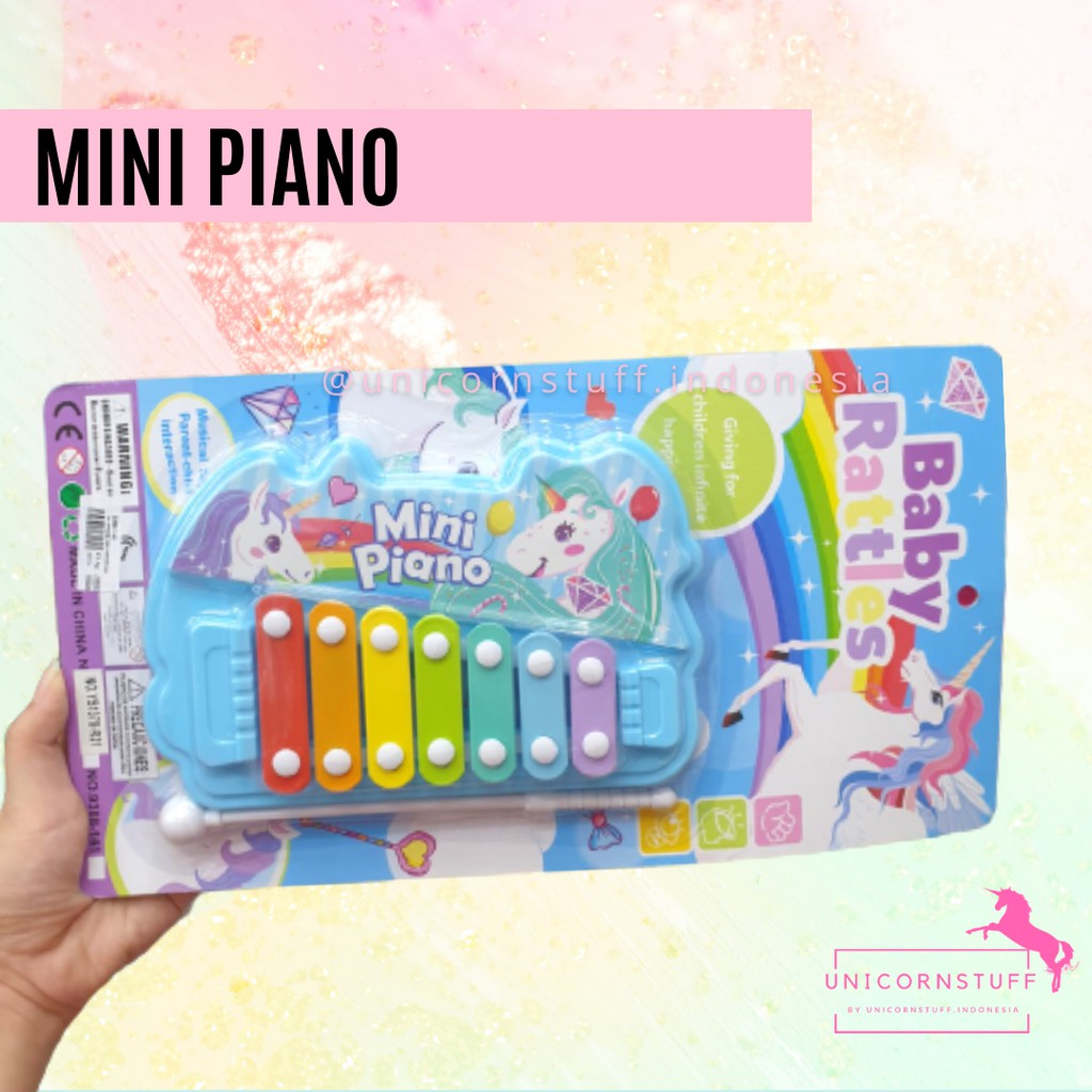 Mainan Anak Kado Unicorn Hadiah Ulang Tahun Mini Piano Musik Perempuan Cewek Motorik