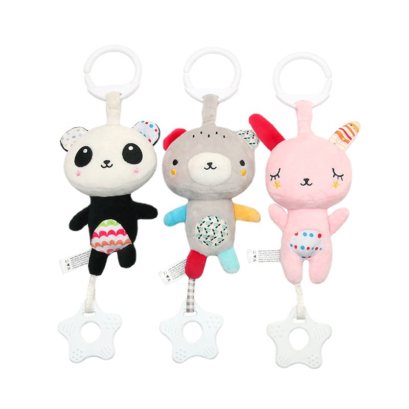 [BIG SALE] Mainan Bayi Gantungan Stroller Rattle Teether Bentuk Binatang ada musik Hanging Music Plush Toys Gantung