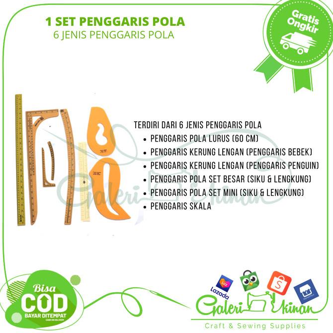 

[[COD]] Penggaris Pola Set Komplit 6pcs PROMO SPECIAL Kode 82