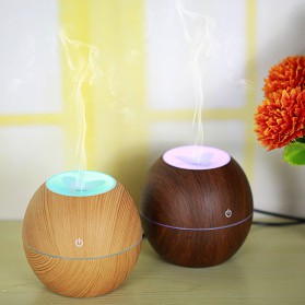 Taffware Ultrasonic Humidifier Aroma Essential Oil Diffuser Wood Design 130ml - NM007 - Dark Brown