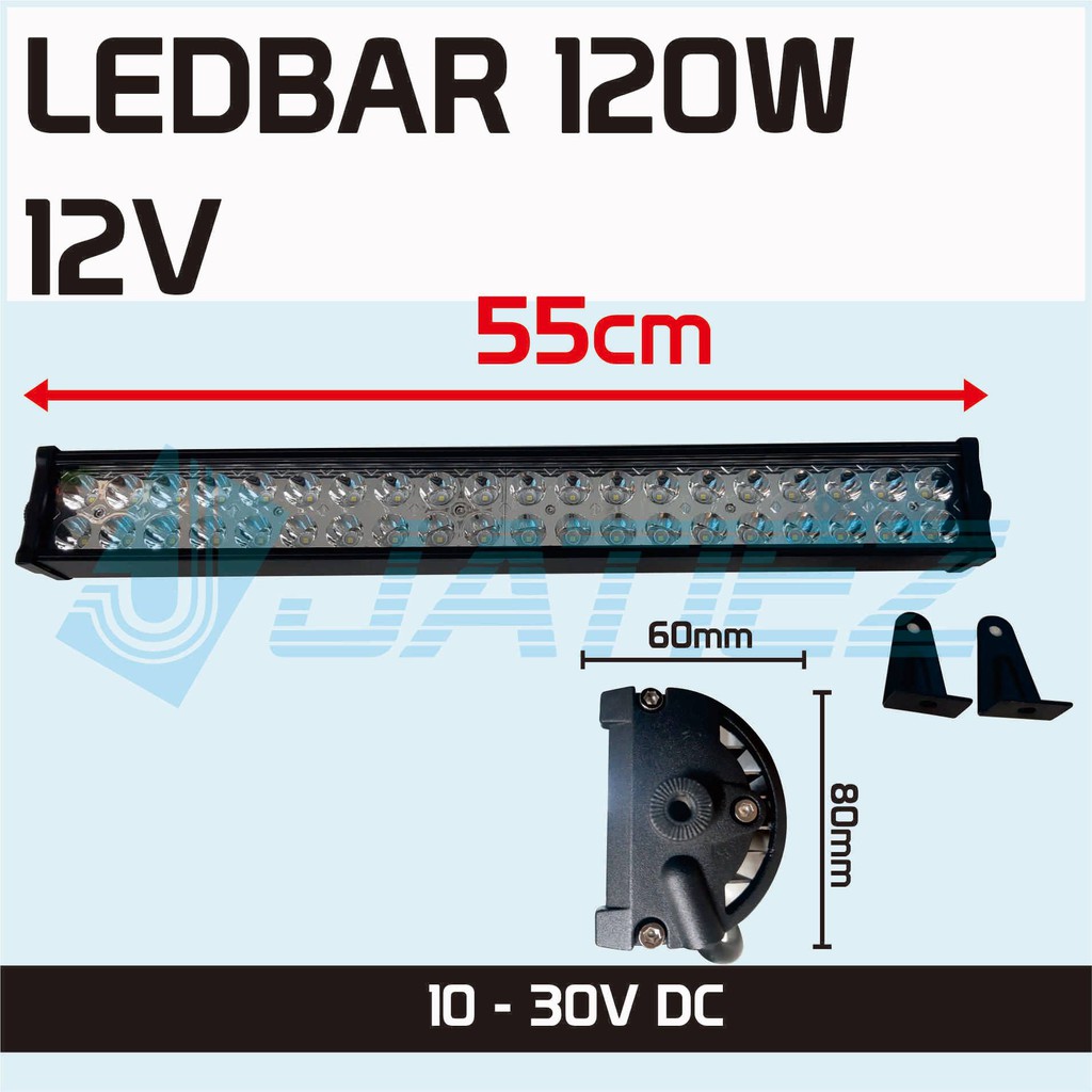 Lampu LED Bar Offroad 120w 55cm Jeep JK Wrangler Jimmy Pajero Fortuner Triton Navara Hilux LED