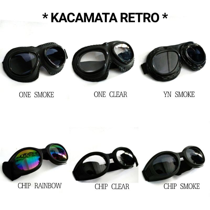 Kacamata Helm Retro - Kacamata Helm Chips - Kacamata Helm Bogo