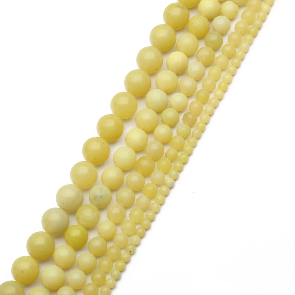 Lemon Jade Stone Beads, Diameter 4/6/8/10/12mm, Diameter lubang sekitar 1mm, digunakan untuk Membuat Perhiasan DIY Strand