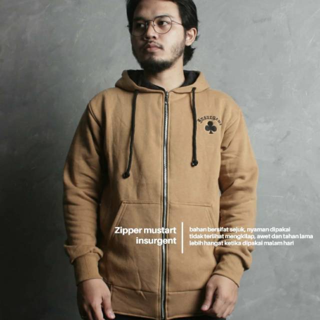 Jaket hoodie murah/Code: Zipper mustard insurgent