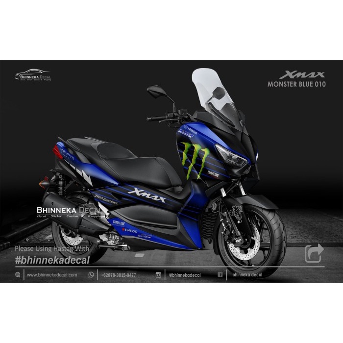 DECAL STICKER YAMAHA X MAX MONSTER BLUE-013