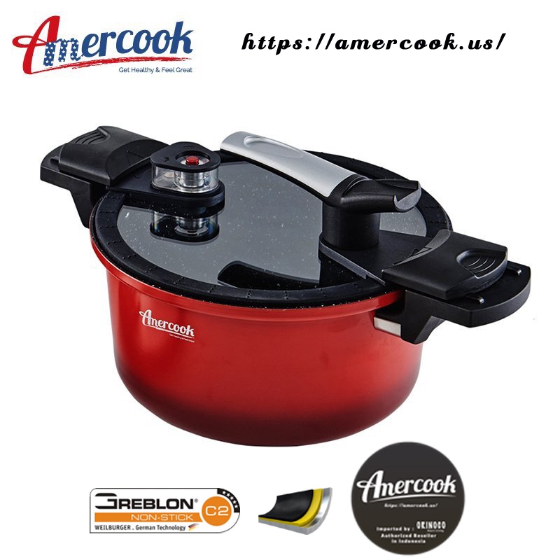 Panci Presto Amercook Aluminium Anti Lengket / Amercook Fresh Cook low pressure Cooker - 5 lt GRATIS