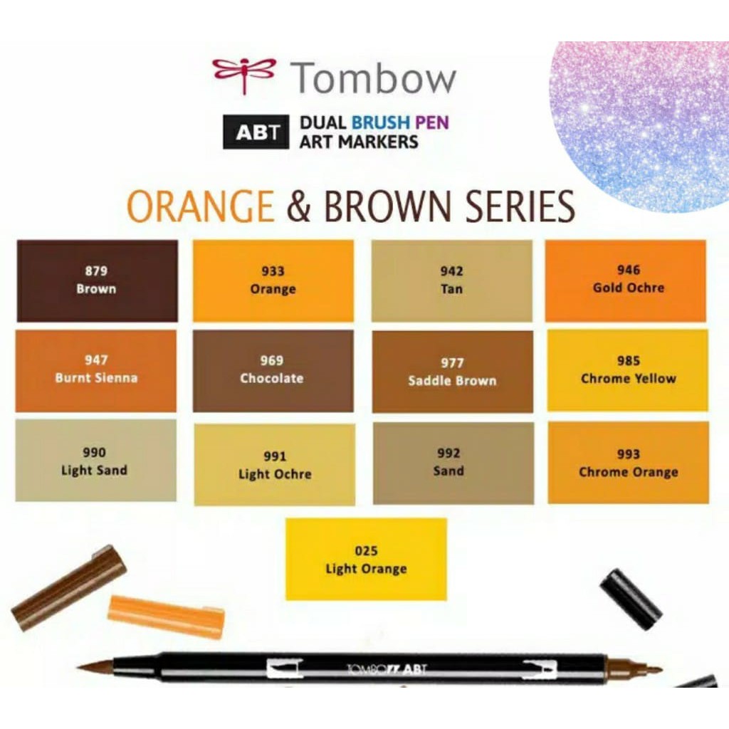 

Tombow ABT Dual Brush pen ORANGE AND BROWN series