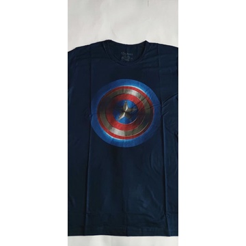 Kaos Pria Big Size Captain America Biru Baju Atasan Superhero Tshirt Jumbo XXXL Rhymes Import