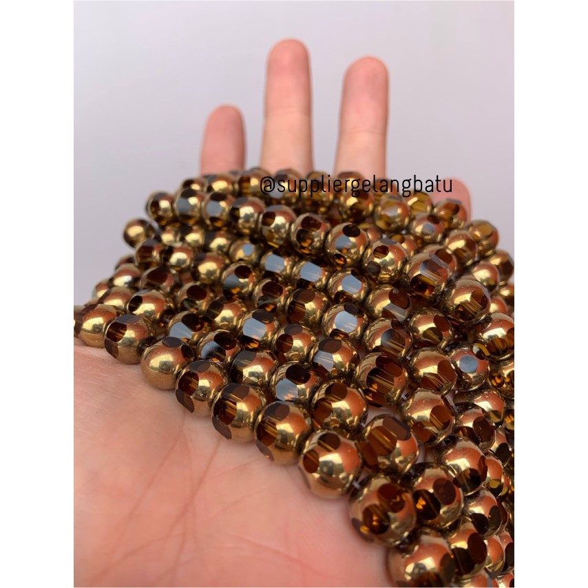 kristal BINGKAI GOLD 10mm kuning bahan spacer gelang kalung pembatas