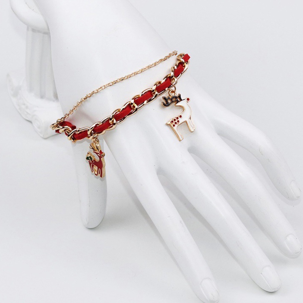 Hu Hu Hu Hu Hu Alat Bantu Pasang Kacamata♡ Gelang Charm Santa Claus Pohon Natal Lonceng Snowman Bahan Alloy Untuk Hadiah
