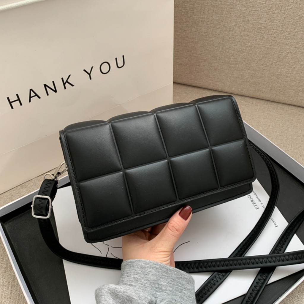 BJ72029 - BLACK/BROWN/GREEN/WHITE - TAS SLEMPANG SQUARE ROTI SOBEK MODEL KOTAK TAS WANITA FASHION IMPORT MODIS ELEGAN TERMURAH TERLARIS TERBARU BAGSTORE JAKARTA TAS BATAM CR7410 JTF12414