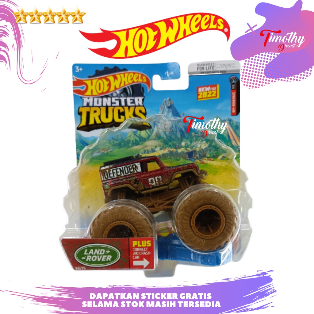 Hot Wheels Monster Trucks Land Rover 90 2022 Lifetime Warranty