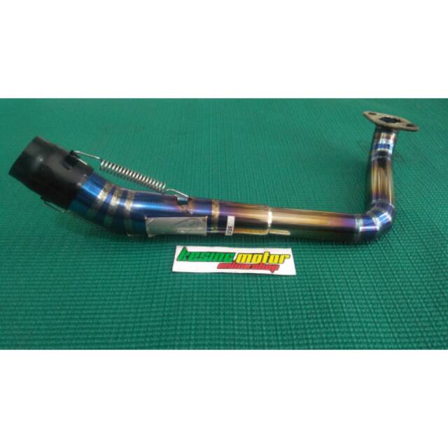 Leheran Knalpot/ Pipa Knalpot Twotone Tsukigi T Speed Racing Beat/Scopy,Vario 110 Fi Stenlis Slip On