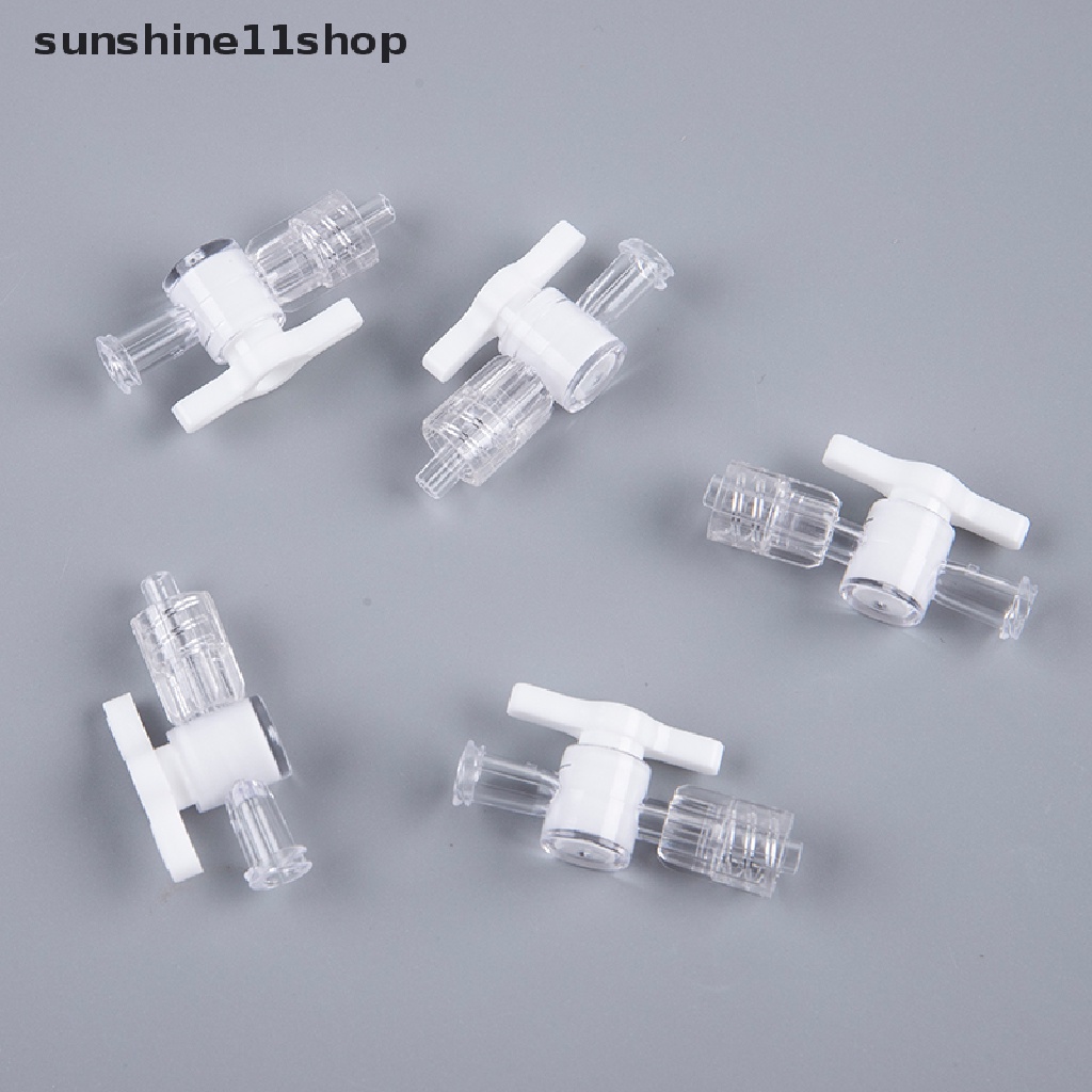 (SHO) 5pcs / set Stopcock 2 Arah Dengan Kunci Luer Lock Bahan PC Ozon Tahan Lama