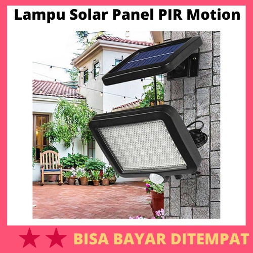 Lampu Solar Panel PIR Motion Sensor 56 LED 400Lumens / Lampu Sorot Taman Outdorr Dinding Luar Depan 