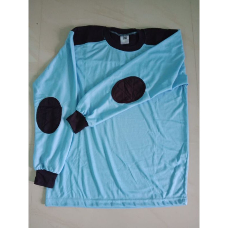 KAOS LENGAN PANJANG  BIRU LAUT KOMBINASI HITAM