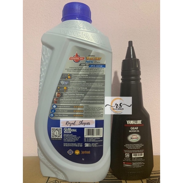 OLI FEDERAL RACING MATIC SAE 10W-40 1LITER &amp; OLI GARDAN YAMALUBE 150ML  ORIGINAL PAKET OLI MATIC TERMURAH N MAX 2015-2019 PAKET OLI MESIN NMAX 2015-2019 ORIGINAL