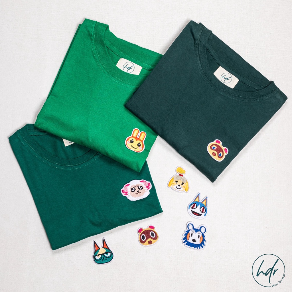 Tees Polos + Patch Animal Crossing / Kaos Polos Animal Crossing