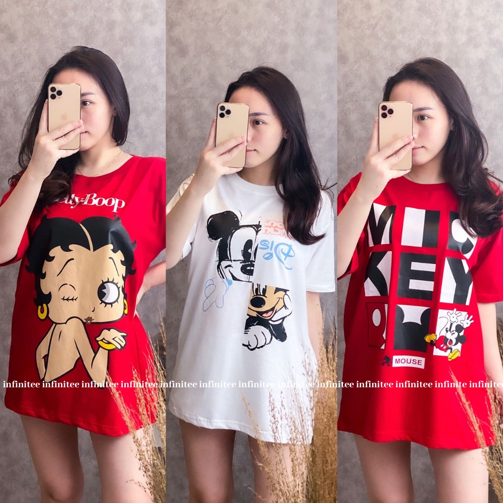 Kaos Oversize Wanita Atasan Wanita Jumbo Bahan Cotton Combed 30s