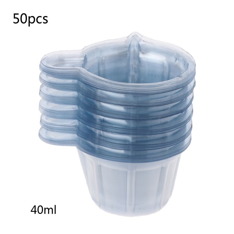 50pcs Cup Dispenser Bahan Plastik Sekali Pakai Ukuran 40ml Untuk Membuat Perhiasan