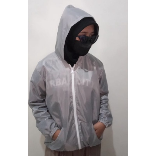 Jaket wanita korea transparan anti UV