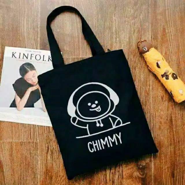 [CHIMMY]TOTEBAG PAKAI RESLETING TOTE BAG K-POP WANITA MURAH KARAKTER CHIMMY