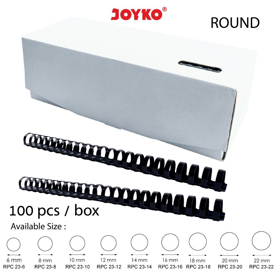 

[1 Box] RPC 23-10 JOYKO Binding Ring Plastic Comb Spiral Jilid F4