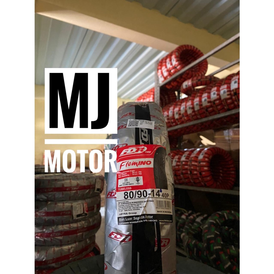 Ban FDR 80/90 ring 14 FLEMINO Tubeless untuk ban depan motor Matic