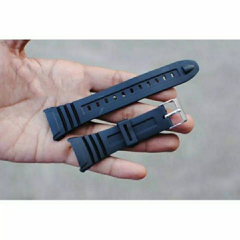 STRAP TALI JAM CASIO W-96H / W96H / W 96H HITAM RUBBER STRAP TALI JAM CASIO W96H