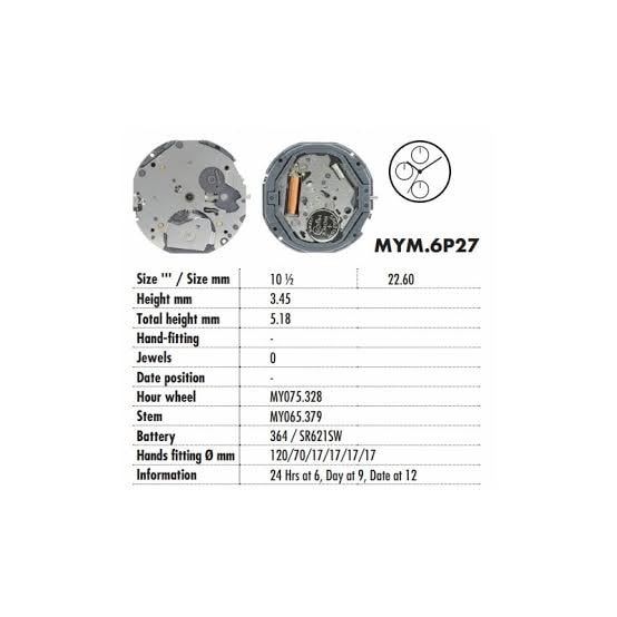 ORIGINAL MOVEMENT MIYOTA 6P27 MESIN JAM TANGAN MIYOTA 6P27.