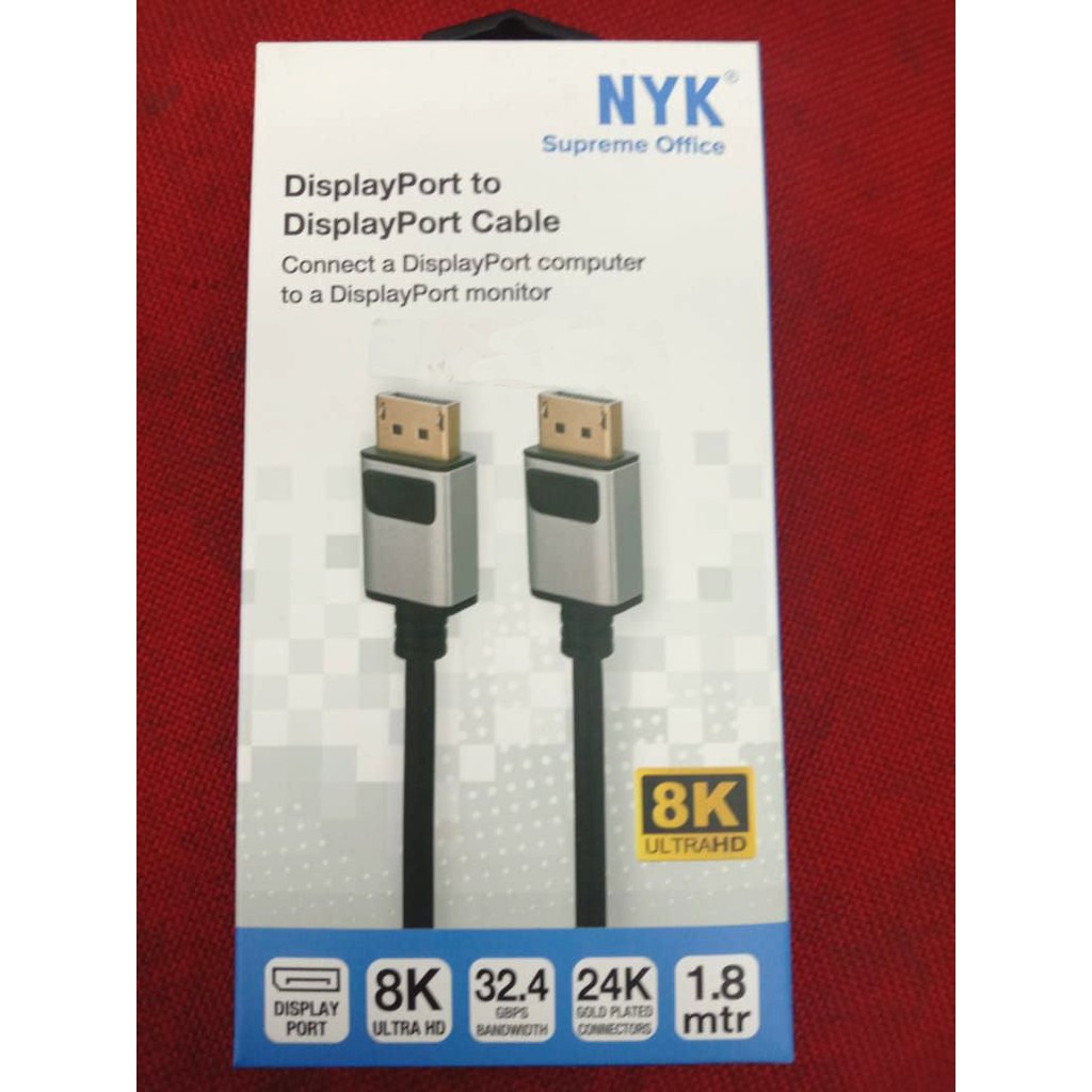 Kabel DisplayPort to Display Port UHD 8K 4K NYK DP to DP M Male 1.8M