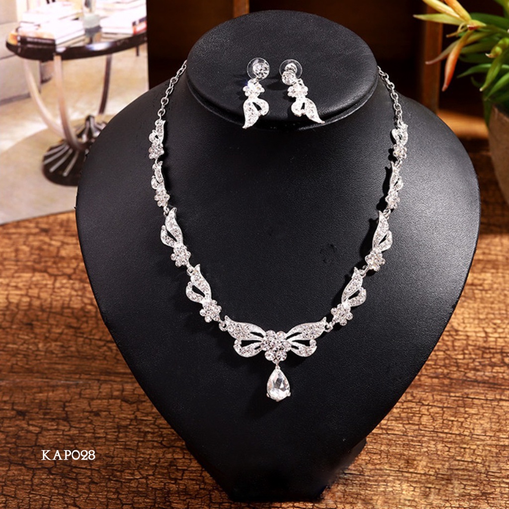 [BEST SELLER] AKSESORIS SET KALUNG ANTING PENGANTIN WANITA WEDDING PESTA KAP028