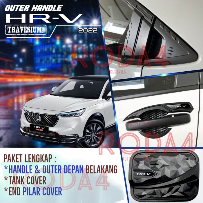 Paket Handle Outer Tank Cover Hrv 2022 Carbon Hitam Doff Honda HR-V 22