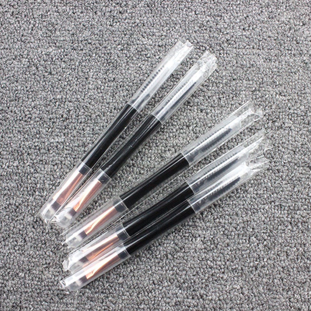 【COD Tangding】1 Pc Brush Makeup Kepala Ganda Untuk Alis Dan Bulu Mata