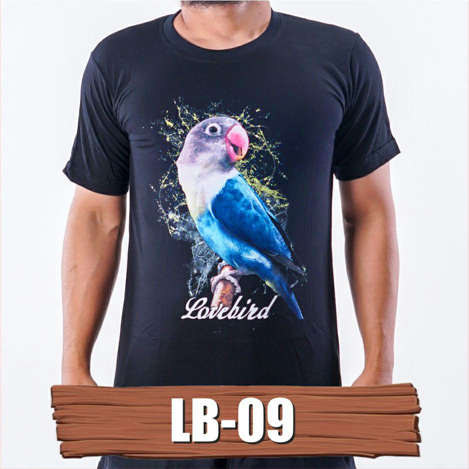 LB09, Kaos Lovebird, Kaos Kicau Mania, Baju Lovebird, Baju Gambar Burung Lovebird, Kaos Burung Lb09