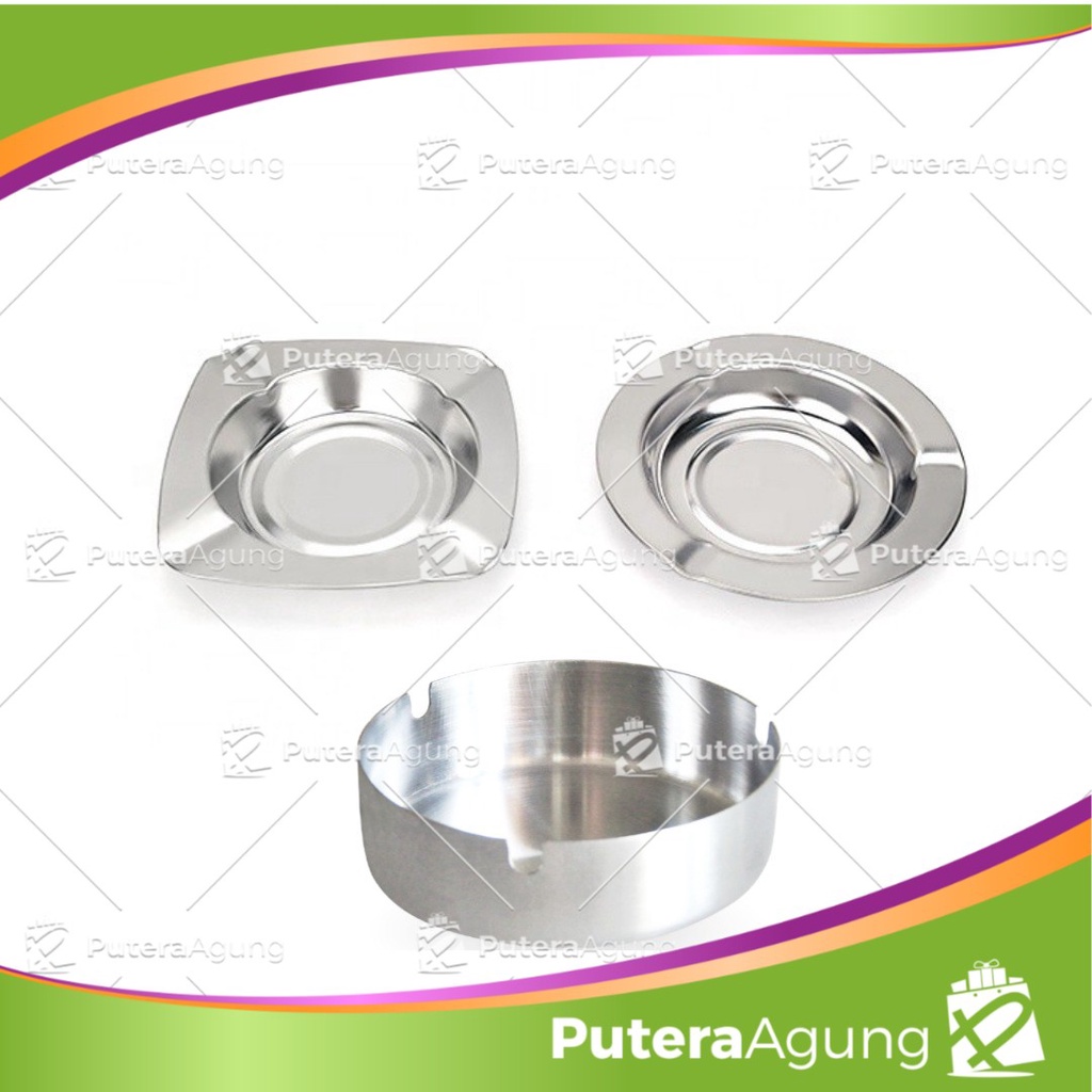 ASBAK STAINLESS TEBAL ASHTRAY 10 CM 12 cm