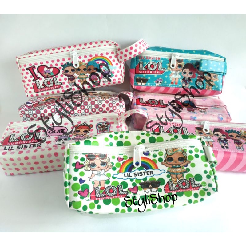 

Kotak Pensil 2 Sleretan, Tempat Alat Tulis 2 Zipper, Tepak Pensil